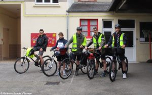 Départ de L'Ecureuil pour son raid à vélo