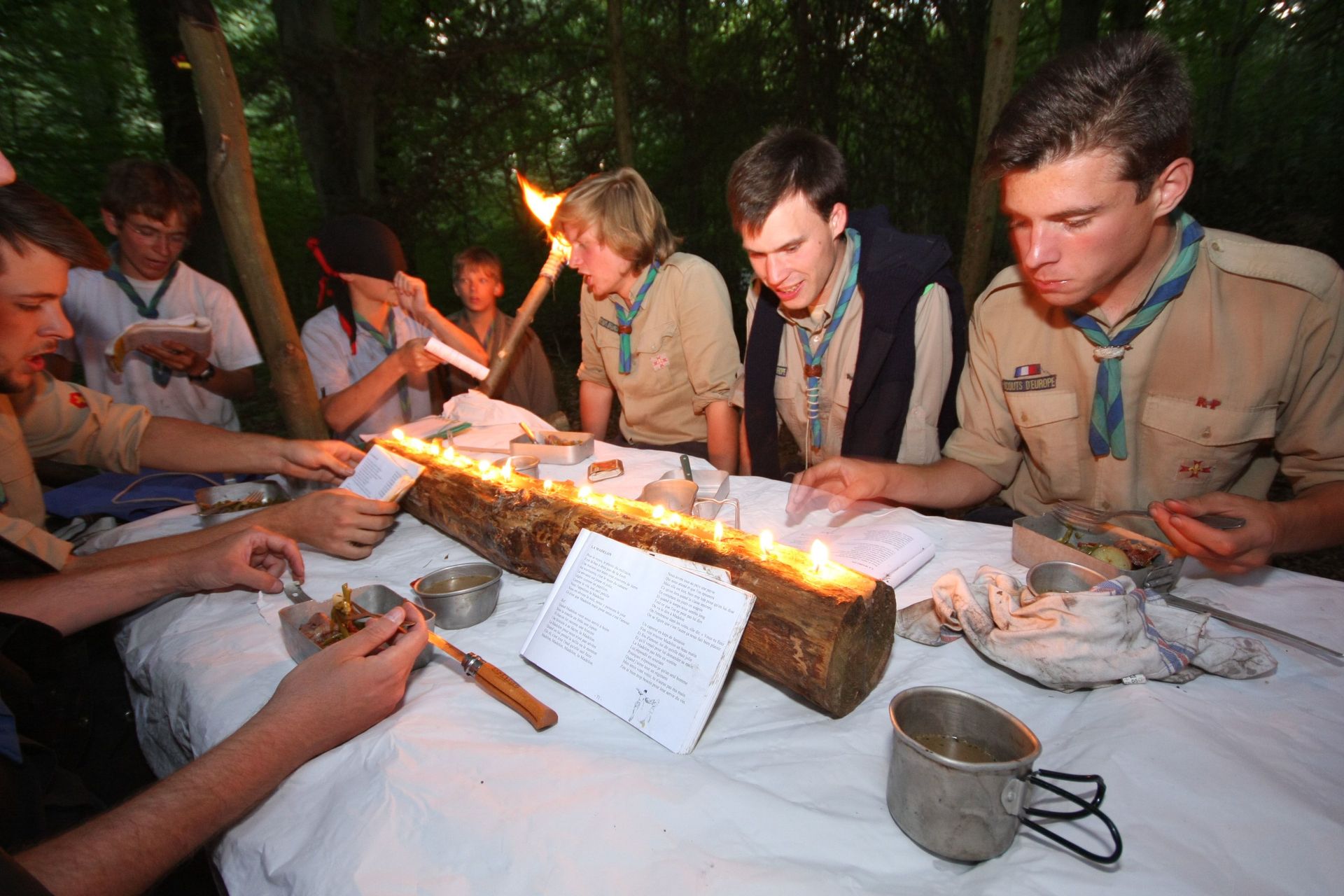 Banquet scout lors d'un concours cuisine