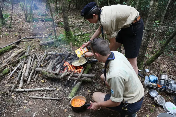 Cuisine lors du camp de l'araignée